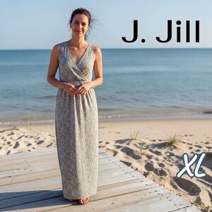 J. Jill Patterned Maxi Dress in Sage Green